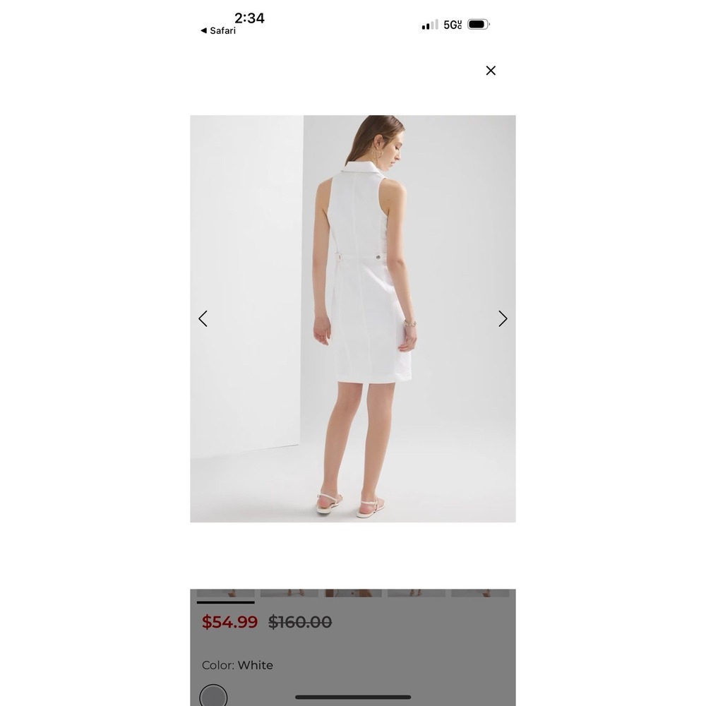 WHITE HOUSE BLACK MARKET Halter Sheath Dress Women's Size 4 White